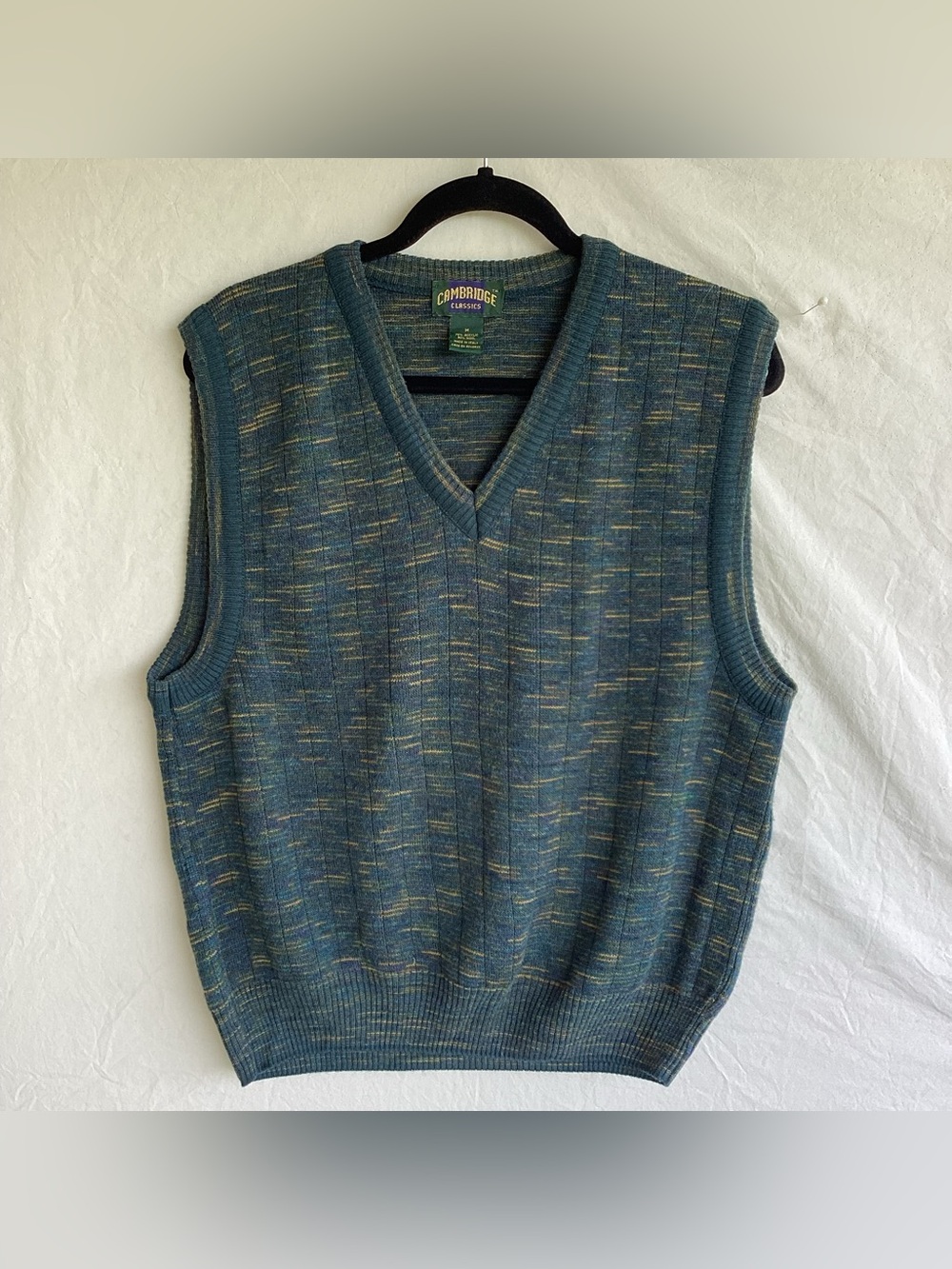 Vintage V-neck Cambridge classics sweater vest made in Italy wool
